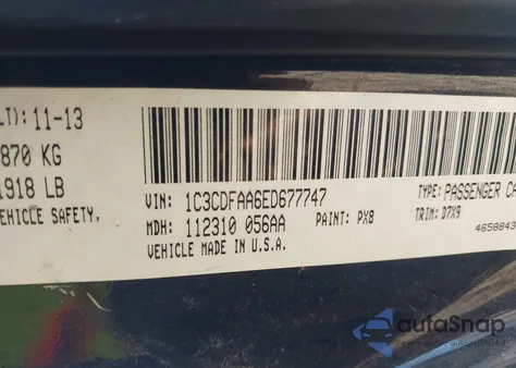 2014 Dodge Dart Se from USA, damaged, VIN 1C3CDFAA6ED677747